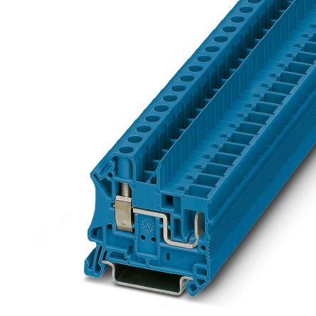 Phoenix Contact 3060542 UT 6/1P BU Series Feed Through Terminal Block Blue, 0.2mm², 10 mm², 1-Level, Screw
