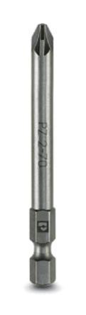 Phoenix Contact Screwdriver Bit, E6.3-1/4 Tip, PZ2 Tip, Cross Drive, 70 mm Overall 5-Piece