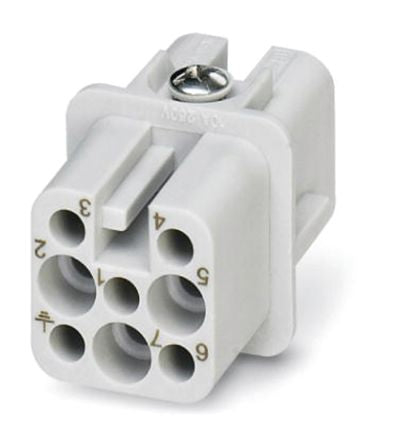 Phoenix Contact HC-D7-I-CT-F Series Heavy Duty Power Connector Insert, 7-Contact, 3 Row, 1584347