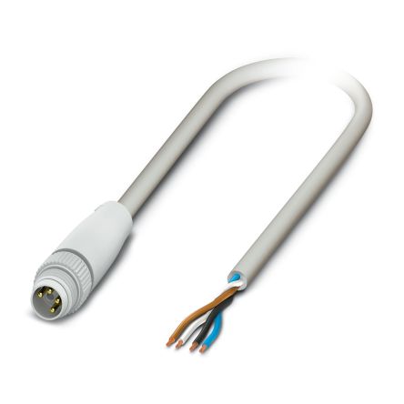 Phoenix Contact Male 4 way M8 to 4 way Unterminated Sensor Actuator Cable, 5 m
