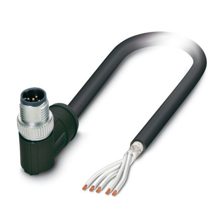 Phoenix Contact Male 5 way Right Angle to 5 way Unterminated Sensor Actuator Cable, 5 m