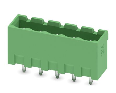 Phoenix Contact MSTBVA 2.5 HC/ 5-G-5.08 Series Pluggable Terminal Block, 5-Contact, 5.08 mm Pitch, 1 Row, 1924334
