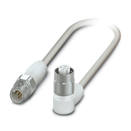 Phoenix Contact Male 5 way M12 to Female 4 way M12 Sensor Actuator Cable, 1.5 m