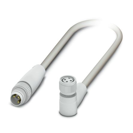 Phoenix Contact Male 3 way M8 to Female 3 way M8 Sensor Actuator Cable, 3 m