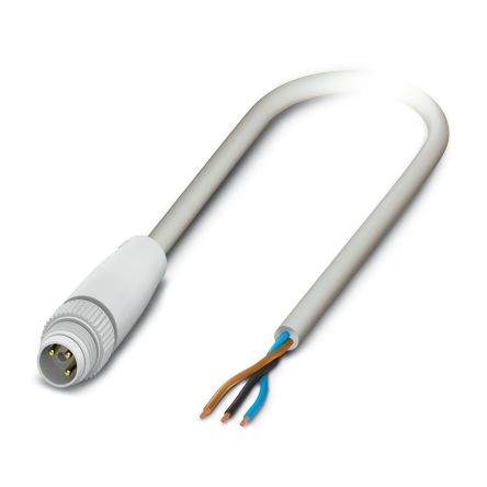 Phoenix Contact Male 3 way M8 to 3 way Unterminated Sensor Actuator Cable, 1.5 m