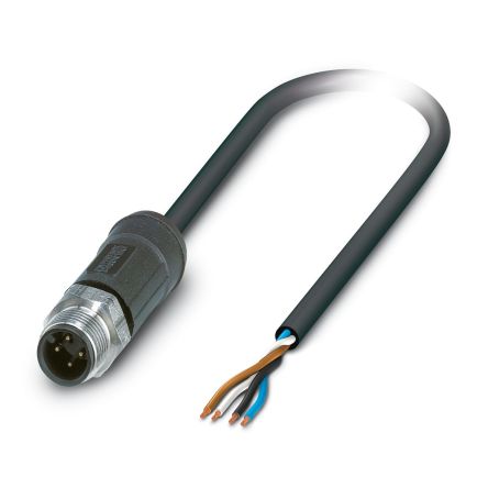Phoenix Contact Male 4 way M12 to 4 way Unterminated Sensor Actuator Cable, 5 m