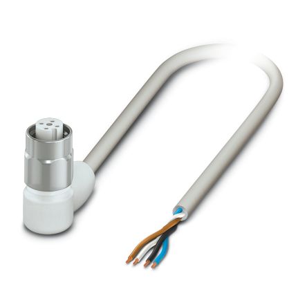 Phoenix Contact Female 4 way M12 to 4 way Angled Socket M12 Sensor Actuator Cable, 10 m