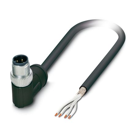 Phoenix Contact Male 4 way M12 to Unterminated 4 way Free Cable End Sensor Actuator Cable, 5 m
