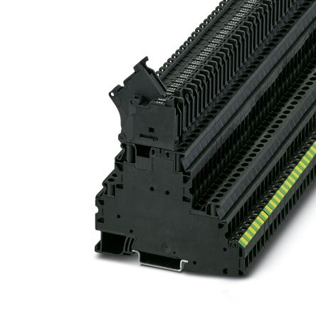Phoenix Contact 3214321 UT 4-PE/L/HESILED 24 (5X20) Series Fuse Modular Terminal Block Black, 4mm², 3-Level Fused,