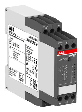 ABB Monitoring Relay, 1 Phase, DPDT, DIN Rail, 24 V dc 110V ac, 130 V ac, 220 V ac, 240 V ac
