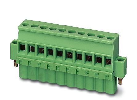 Phoenix Contact MVSTBW 2.5/10-STF-5.08 EX Series Pluggable Terminal Block, 10-Contact, 5.08 mm Pitch, 1 Row, 1809869