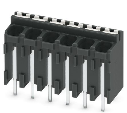 Phoenix Contact SPT-THR 1.5/6-V-3.81 P26 Series PCB Terminal Block, 6-Contact, 3.81 mm Pitch, 1 Row, 1822464