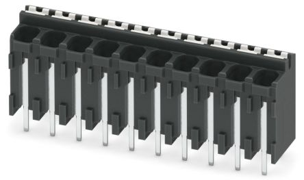 Phoenix Contact SPT-THR 1.5/10-V-3.81 P26 Series PCB Terminal Block, 10-Contact, 3.81 mm Pitch, 1 Row, 1822503