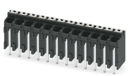 Phoenix Contact SPT-THR 1.5/12-V-3.81 P26 Series PCB Terminal Block, 12-Contact, 3.81 mm Pitch, 1 Row, 1822529