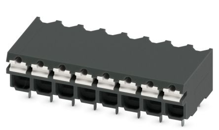 Phoenix Contact SPT-THR 1.5/8-H-3.81 P26 Series PCB Terminal Block, 8-Contact, 3.81 mm Pitch, 1 Row, 1822927