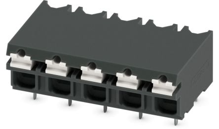 Phoenix Contact SPT-THR 1.5/5-H-5.0 P26 Series PCB Terminal Block, 5-Contact, 5 mm Pitch, 1 Row, 1823007