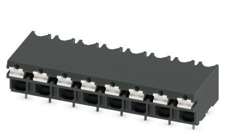 Phoenix Contact SPT-THR 1.5/8-H-5.0 P26 Series PCB Terminal Block, 8-Contact, 5 mm Pitch, 1 Row, 1823036