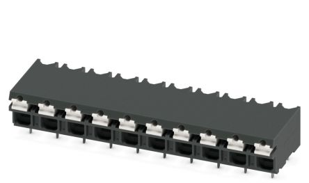 Phoenix Contact SPT-THR 1.5/10-H-5.08 P26 Series PCB Terminal Block, 10-Contact, 5.08 mm Pitch, 1 Row, 1823162