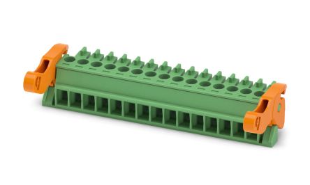 Phoenix Contact MC 1.5/15-ST-3.5-LR Series Pluggable Terminal Block, 15-Contact, 3.5 mm Pitch, 1 Row, 1816988