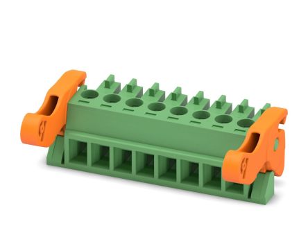 Phoenix Contact MC 1.5/8-ST-3.81-LR Series Pluggable Terminal Block, 8-Contact, 3.81 mm Pitch, 1 Row, 1817107