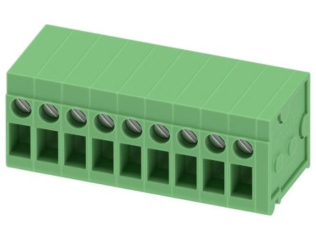 Phoenix Contact FRONT 2.5-H/SA 5/9 Series PCB Terminal Block, 9-Contact, 5 mm Pitch, 1 Row, 1744109