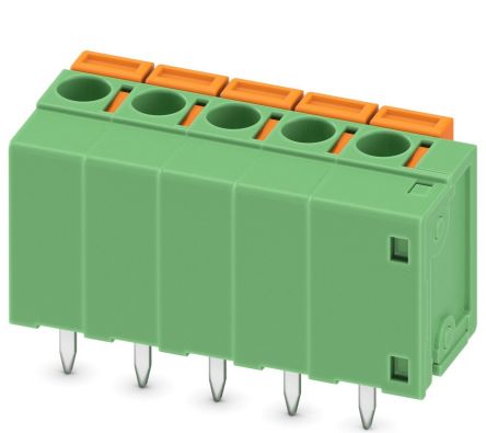 Phoenix Contact FFKDSA1/V1-5.08- 5 Series PCB Terminal Block, 5-Contact, 5.08 mm Pitch, 1 Row, 1751565