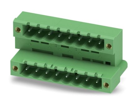 Phoenix Contact MDSTB 2.5/ 8-GF-5.08 Series Pluggable Terminal Block, 8-Contact, 5.08 mm Pitch, 2 Row, 1842429