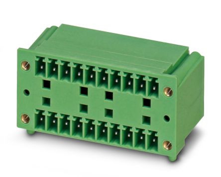 Phoenix Contact MCD 1.5/ 2-G1F-3.81 Series Pluggable Terminal Block, 2-Contact, 3.81 mm Pitch, 2 Row, 1842911