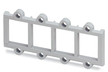 Phoenix Contact, VS-08-A-RJ45/LP-4-IP 20 Panel Mount Frame for use with RJ45 Socket Inserts for PCB Connection