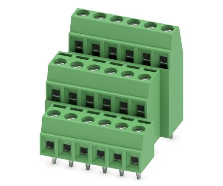 Phoenix Contact MK3DS 1/6-3.81 Series PCB Terminal Block, 6-Contact, 3.81 mm Pitch, 3 Row, 1727777