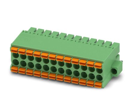 Phoenix Contact DFMC 1.5/12-STF-3.5 Series Pluggable Terminal Block, 24-Contact, 3.5 mm Pitch, 2 Row, 1790399