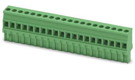 Phoenix Contact MVSTBR 2.5/20-ST Series PCB Terminal Block, 20-Contact, 5 mm Pitch, 1 Row, 1792197