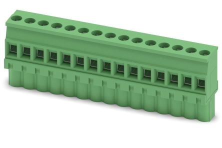 Phoenix Contact MVSTBW 2.5/15-ST Series PCB Terminal Block, 15-Contact, 5 mm Pitch, 1 Row, 1792650