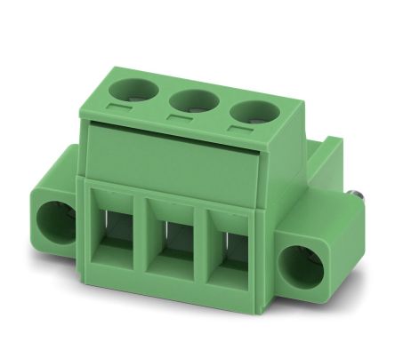 Phoenix Contact MSTB 2.5/3-STF-5.08 EX Series Pluggable Terminal Block, 3-Contact, 5.08 mm Pitch, 1 Row, 1795569