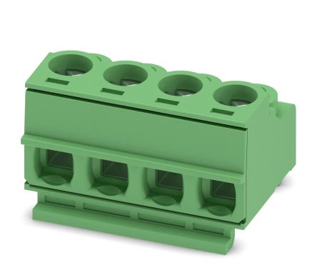 Phoenix Contact PT 1.5/4-PH-5.0 CLIP Series Right Angle Pluggable Terminal Block, 4 Contact(s), 5 mm Pitch, 1 Row