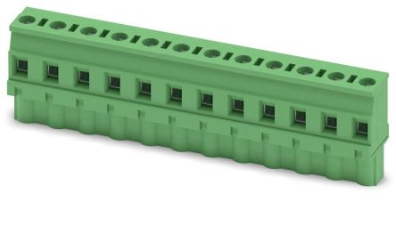 Phoenix Contact GMVSTBW 2.5/12-ST-7.62 Series PCB Terminal Block, 12-Contact, 7.62 mm Pitch, 1 Row, 1832510