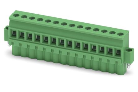 Phoenix Contact MVSTBW 2.5/14-STF-5.08 Series PCB Terminal Block, 14-Contact, 5.08 mm Pitch, 1 Row, 1835025