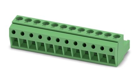Phoenix Contact MSTBP 2.5/12-ST Series Pluggable Terminal Block, 12-Contact, 5 mm Pitch, 1 Row, 1765878