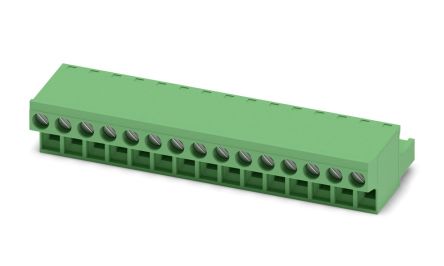 Phoenix Contact FRONT-MSTB 2.5/15-ST Series Pluggable Terminal Block, 15-Contact, 5 mm Pitch, 1 Row, 1779547