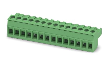 Phoenix Contact MSTBT 2.5/14-ST Series Pluggable Terminal Block, 14-Contact, 5 mm Pitch, 1 Row, 1779958