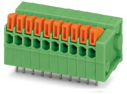 Phoenix Contact FFKDSA1/H-2.54- 8 Series Horizontal PCB Terminal Block, 8 Contact(s), 2.54 mm Pitch, 1 Row