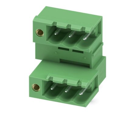 Phoenix Contact MDSTB 2.5/ 3-GFL-5.08 Series Right Angle Pluggable Terminal Block, 3 Contact(s), 5.08 mm Pitch, 2 Row