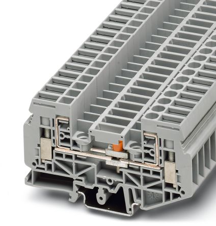 Phoenix Contact 3026272 URTK 6 Series Test Disconnect Terminal Block Grey, 0.5mm², 10 mm², 1-Level, Screw