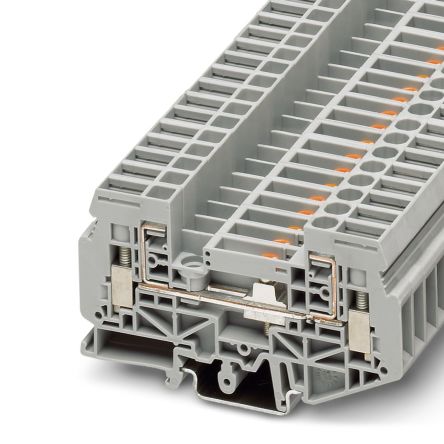 Phoenix Contact 3026285 UGSK 6 Series Test Disconnect Terminal Block Grey, 0.5mm², 10 mm², 1-Level, Screw