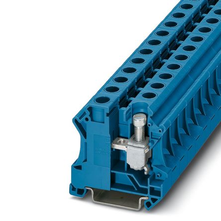 Phoenix Contact 3075728 UTI 16 BU Series DIN Rail Terminal Block Blue, 25mm², 6 mm², 1-Level, Screw