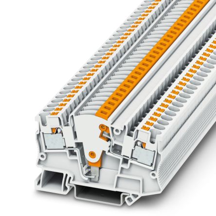 Phoenix Contact 3212140 PTME 4 WH Series Test Disconnect Terminal Block White, 0.2mm², 6 mm², 1-Level, Push-in