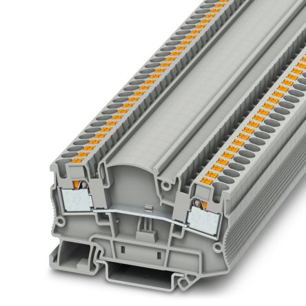 Phoenix Contact 3212141 PTMED 4 Series Feed Through Terminal Block Grey, 0.2mm², 6 mm², 1-Level, Push-in