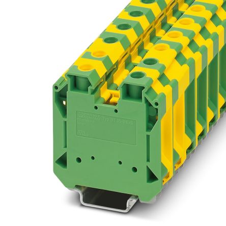 Phoenix Contact 3215928 UT 35-PE/S Series Earth Terminal Block Green, Yellow, 1.5mm², 35 mm², 1-Level, Screw