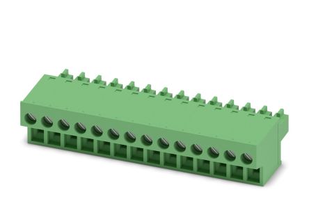 Phoenix Contact FRONT-MC 1.5/14-ST-3.81 Series Pluggable Terminal Block, 14-Contact, 3.81 mm Pitch, 1 Row, 1850783