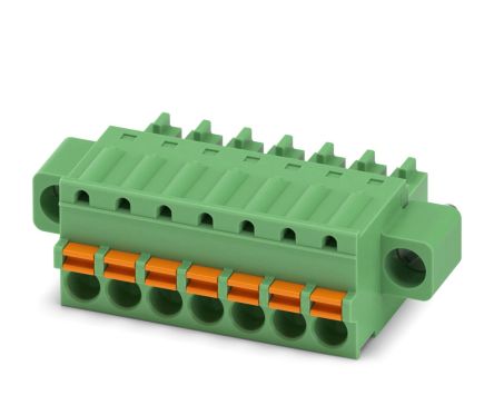 Phoenix Contact FK-MCP 1.5/7-STF-3.81 Series Pluggable Terminal Block, 7-Contact, 3.81 mm Pitch, 1 Row, 1851287